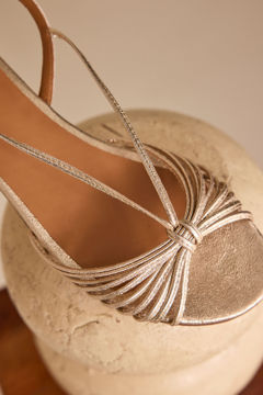 Picture of IRIDESCENT FLAT SANDALS IN 100% LEATHER SUN